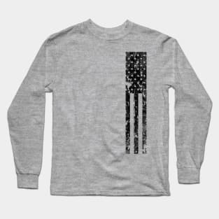 Distressed American Flag - Side Long Sleeve T-Shirt